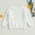 thumbnail image 2 of Fortune Baby Girl Floral Sweater Long Sleeve Knit Pullover Infant Fall Winter Warm Tops, 2 of 7