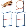 thumbnail image 1 of VEVOR Dog Agility Training Equipment, 4 PCS Set - Adjustable High Hurdles and Jump Ring, Puppy Obstacle Course Jump Starter Kit with Poles Storage Bag for Backyard, Indoor, Outdoor, 1 of 11