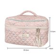thumbnail image 3 of Sac à Fermeture Éclair de Maquillage simple et Populaire, Grande Capacité de Rangement, Rose, 3 of 6