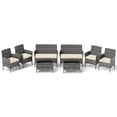 thumbnail image 2 of Costway 8 PCS Patio Furniture Set with Washable Cushions and Tempered Glass Coffee Table, 2 of 9