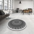 thumbnail image 4 of Ahgly Company Tapis d'Intérieur Lavable à la Machine, Carré, Transitionnel, Gris Argenté, Tapis de Zone, 6 Pieds Carré, 4 of 7