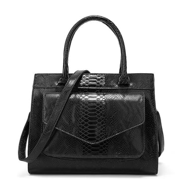 Vintage Women Snakeskin Grain Oil Leather Handbag Large Capacity Crossbody Shoulder Bag Pusrse