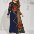 thumbnail image 4 of LSLJS Plus Size Women Casual Loose Printed Long-sleeve Crew-Neck Dress, 4 of 4