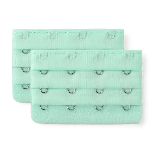 INSPIRE CHIC Women's 3 Rows 4 Hooks Bra Extenders Straps Extension Light Green 3 Rows 4 Hooks 2 Pcs