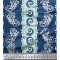 thumbnail image 1 of Soimoi Green Poly Georgette Fabric Stripe & Paisley Print Fabric by Yard 42 Inch Wide, 1 of 3