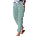 thumbnail image 3 of Kcodviy Women High Waisted Wide Soft Pants Women Casual Leg Pants Drawstring Elastic Dress Pants for Women Business Casual with Pockets Trousers Comfy Straight Leg Long Pants with Pockets, 3 of 7