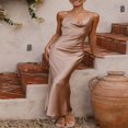 thumbnail image 3 of Women‘s Long Bodycon Dress with Spaghetti Straps, 3 of 5