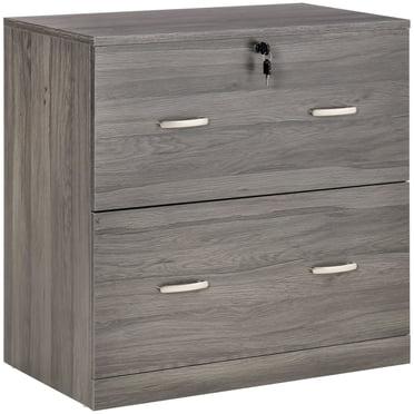 Vinsetto Filing Cabinet with Drawers, File Cabinet with Lock Grey