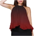 thumbnail image 2 of Weiqiqre Womens Tops Adjustable Tie Neckline Ruffle Hem Sleeveless Flowy Halter Tops, 2 of 6