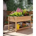 thumbnail image 4 of Bingirl Jardinière Surélevée avec Pattes et Roues - Bac de Plantation Extérieur 48x24x30 Pouces avec Doublure Imperméable et Tablette de Rangement - pour Patio, Terrasse, Balcon, Cour Arrière, 4 of 8