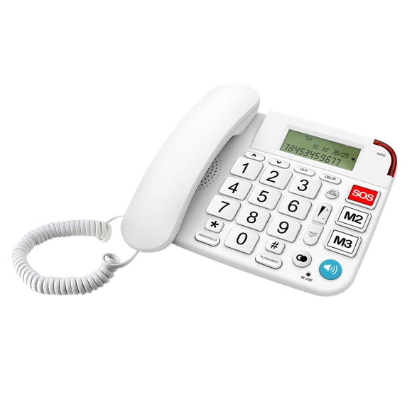 Amdohai Desktop Corded Landline Phone Fixed Telephone Big Button for Elderly Seniors Phone with LCD Display
