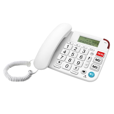 Amdohai Desktop Corded Landline Phone Fixed Telephone Big Button for Elderly Seniors Phone with LCD Display