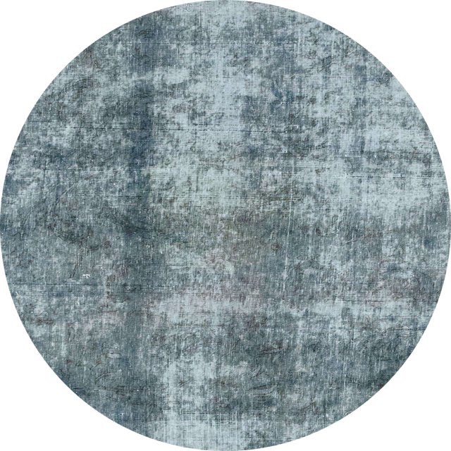 Ahgly Company Indoor Round Abstract Green Abstract Area Rugs, 6' Round
