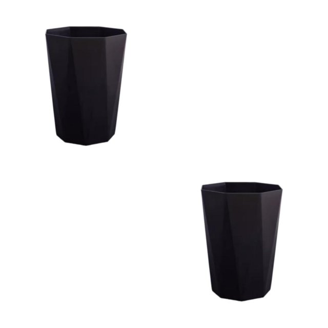 ZheElen PP Office And Home Waste Bin - 6L Capacity Easy Access Kitchen Large Capacity Kitchen Bedroom Black L 2Set