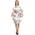 thumbnail image 2 of Bimba Floral Printed Olive Green Short Kimono Robe Bridesmaid Nightwear Wrap-24, 2 of 8