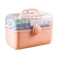 thumbnail image 1 of Wweixi Pill Case Capacity 2-layers Drawer Family Loaded Emergency First Aid Kit Organizer Multi-functional Plastic Container Home Pink Extra large, 1 of 6