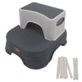 thumbnail image 1 of 2 Step Stool, Double Antiskid Height Adjustable Anti Rollover Design Kids Step Stool Quick Disassembly Ergonomic Design  For Shower Room For Kids Grey White, 1 of 8