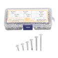 thumbnail image 1 of Self Drilling Screw Kit, 6 Specifications  Holding Force 140PCS Stainless Steel Multifunctional Round Head Cross Screw  For Woodworking For Machinery Repair, 1 of 8