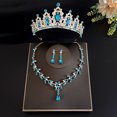 thumbnail image 2 of LYMAYTER Bride Jewelry Set 3Pcs/Set Wedding Crown and Earrings - Faux Crystal, Exaggerated, 2 of 7