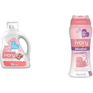 Ivory Snow Baby Laundry Bundle, includes Liquid Laundry Detergent, 32loads + Scent Boost Beeds, Baby Fresh 515g