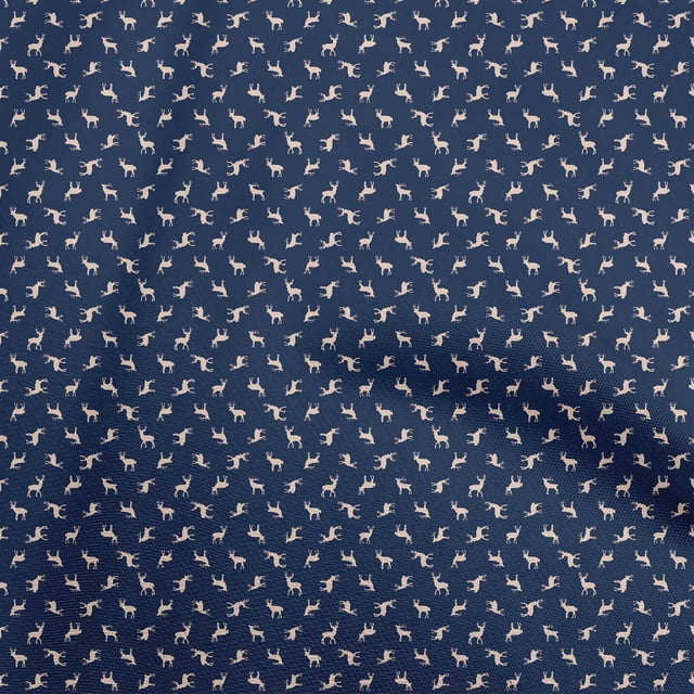oneOone Rayon Navy Blue Fabric Animal Craft Projects Decor Fabric Printed By The Yard 56 Inch Wide