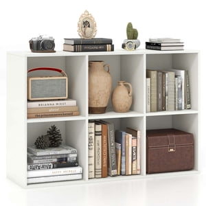 Costway 6-Cube Bibliothèque moderne 3-Tier Organisateur de stockage Horizontal Vertical Bookshelf