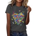thumbnail image 1 of LUOGENLI T-shirts pour Femme pour Femmes T-Shirt Décontracté à Col Rond à Manches Courtes Imprimé Haut Stylé et Confortable 4xlt T-shirts pour Femmes T-shirts Graphiques T-shirts de la Saint-Valentin Gris P, 1 of 4