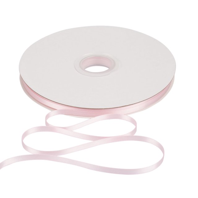 Joycrosso 1/4 Inch Lt. Pink Solid Satin Ribbon, 100 Yards Double Faced Satin for Gift Wrapping Floral Bouquets Wedding Party Decoration