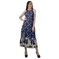 thumbnail image 2 of Moomaya Robe Longue Imprimée pour Femmes, Fente avant, Aguichant, Sans Manches, en Rayonne, Robe de Mariage, 2 of 4