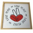thumbnail image 3 of L'amour en Bois Paix Doigt Signe Décoratif Art Mural, 3 of 4