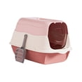 thumbnail image 1 of DOLITY Cat Litter Box with Hood And Front Door Flap, Closed And Covered Cat Litter Box, Pink, 1 of 9