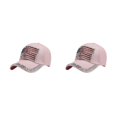 thumbnail image 2 of Decodeary Casquette de Baseball à la Mode Ajustable et Protégée du Soleil Chapeau Multicolore Rose 2Set, 2 of 6