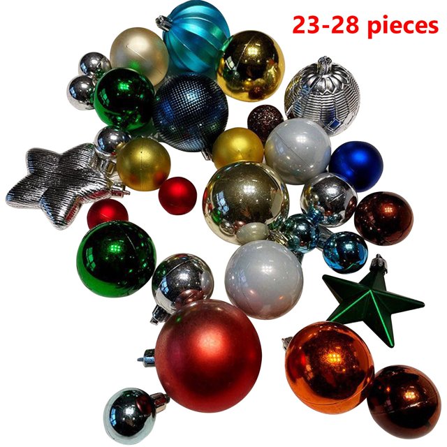 Boovnll Christmas Tree Decorations, Red and White Shaped Christmas Ball Set (88Pcs), with Storage Box, Snowflake, Christmas Shoes, Christmas Tree Top Christmas Tree Decoration Set(23-28Pcs)