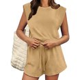 thumbnail image 4 of Penkiiy Womens 2024 Rompers Open Back Jumpsuits Onesie One Piece Sweatsuit Outfits with Pockets M Khaki, 4 of 9