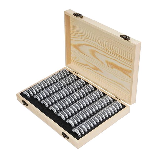 Milaget 18/21/25/27/30mm Capsules Commemorative Adjustable Protect with Foam Gasket Container Case Organizer Box