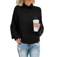 thumbnail image 1 of EGNMCR Chandails pour Femmes Hauts Décontractés Unis Tricot Manches Longues Chandail, 1 of 5