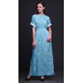 thumbnail image 4 of Bimba Robe d'Été Longue Maxi en Rayonne à Feuilles de Pacanier pour Femmes Imprimée avec Fente Latérale - Petit, 4 of 6