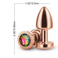 thumbnail image 5 of Rear Assets Petite Aluminum Anal Plug, Rose Gold/Rainbow, 5 of 5
