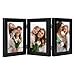 thumbnail image 3 of Frametory, 5x7 Trifold Picture Frame Hinged Photo Frames Three Folding Frame Desktop Glass Frame Vertical (Black, 5x7 Triple), 3 of 4