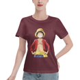 thumbnail image 1 of Women's Basic Short Sleeve T-Shirt One Piece Luffy, 1 of 6
