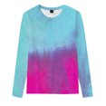 thumbnail image 3 of RKSTN Chemises à Manches Longues pour Femmes Mode Chandail à Col Rond Imprimé Teinture sur Nœuds Décontracté Sortie Blouses Amples Hauts, 3 of 3