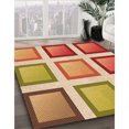 thumbnail image 3 of Ahgly Company Tapis d'Intérieur Lavables en Machine, Carré Transitionnel Orange Jaune, Carré de 4', 3 of 7