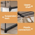 thumbnail image 4 of Freestanding Wardrobe Clothes Rack, Coat Rack with Rails, Fabric Shelves, Metal Frame Organizer, Taupe, 4 of 5