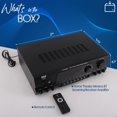thumbnail image 3 of Pyle Wireless Bluetooth Power Amplifier System, 200 Watt Max, Home Theater Audio Stereo Receiver Box with FM/USB, Mic in, RCA Inputs, Echo & 2-Band E, 3 of 8