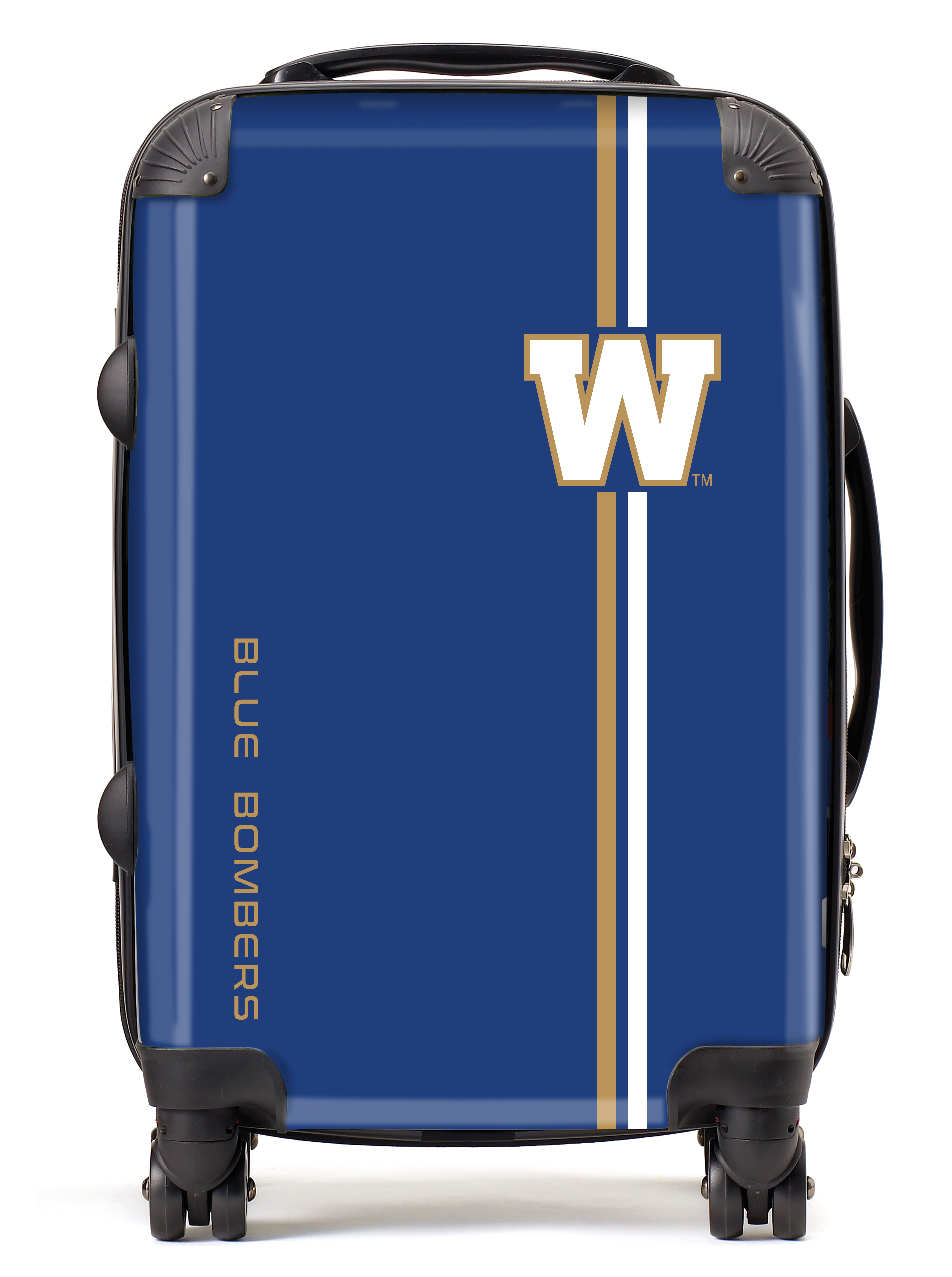 Winnipeg Blue Bombers Royal with Gold and White Stripe Luggage, Carry-on Suitcase, 360° Spinner Carry-on, Custom Luggage, Luggage Set, Travel, TSA Lock
