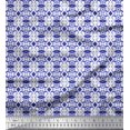 thumbnail image 1 of Soimoi Cotton Poplin Fabric Diamond Shape & Filigree Damask Print Sewing Fabric Yard 42 Inch Wide, 1 of 1