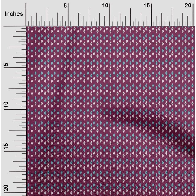 oneOone Polyester Lycra Fabric Small Motif Ikat Printed Fabric 1 Yard 56 Inch Wide