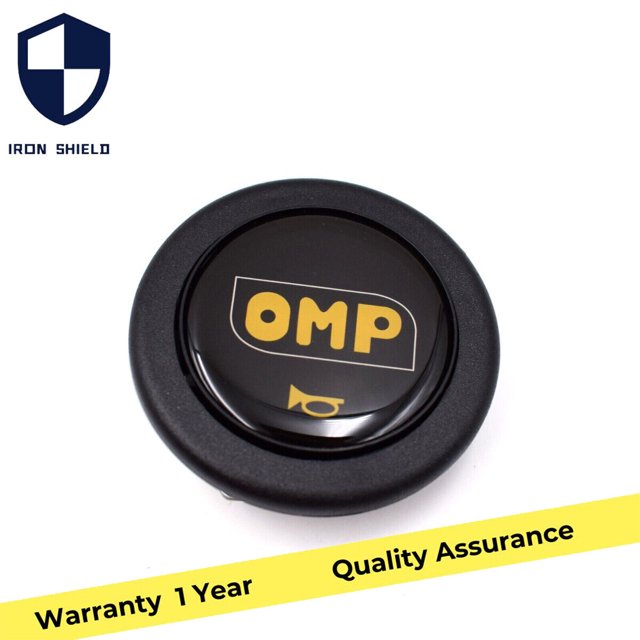 JDM OMP sports steering wheel horn button + silver aluminum ring -