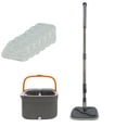 thumbnail image 2 of Wzzjkit Mop Bucket Support Self Separation Sewage Clean Water Telescopic Stainless-Steel Mop and Bucket with Wringer Set for Home for Bathroom Kitchens Tableware Desktop Glass Mop and Bucket Set, 2 of 9