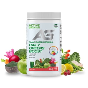 Active Green Pro® - Les verts boostent quotidiennement - Citron & Fraises - Amplifiement énergétique - Détox quotidien - 400 g